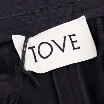 TOVE Womens Amie Tailored Trousers Slim Leg Black Pleated Flat Front 36 RRP 690 — View 7