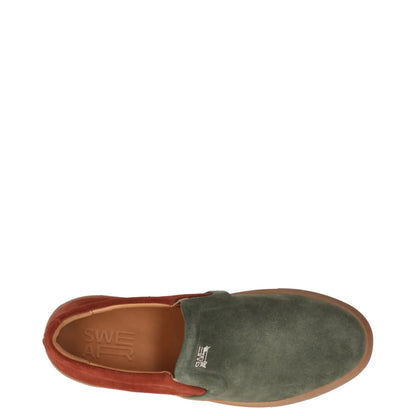 SWEAR Mens Trainer Green Red Leather Low Top Slip On Flat Sneaker UK 7 RRP 250 — View 7