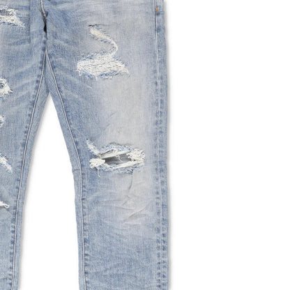 PURPLE BRAND Mens Light Indigo Vintage Ripped Skinny Jeans 5 Pocket 33 RRP 275 — View 3