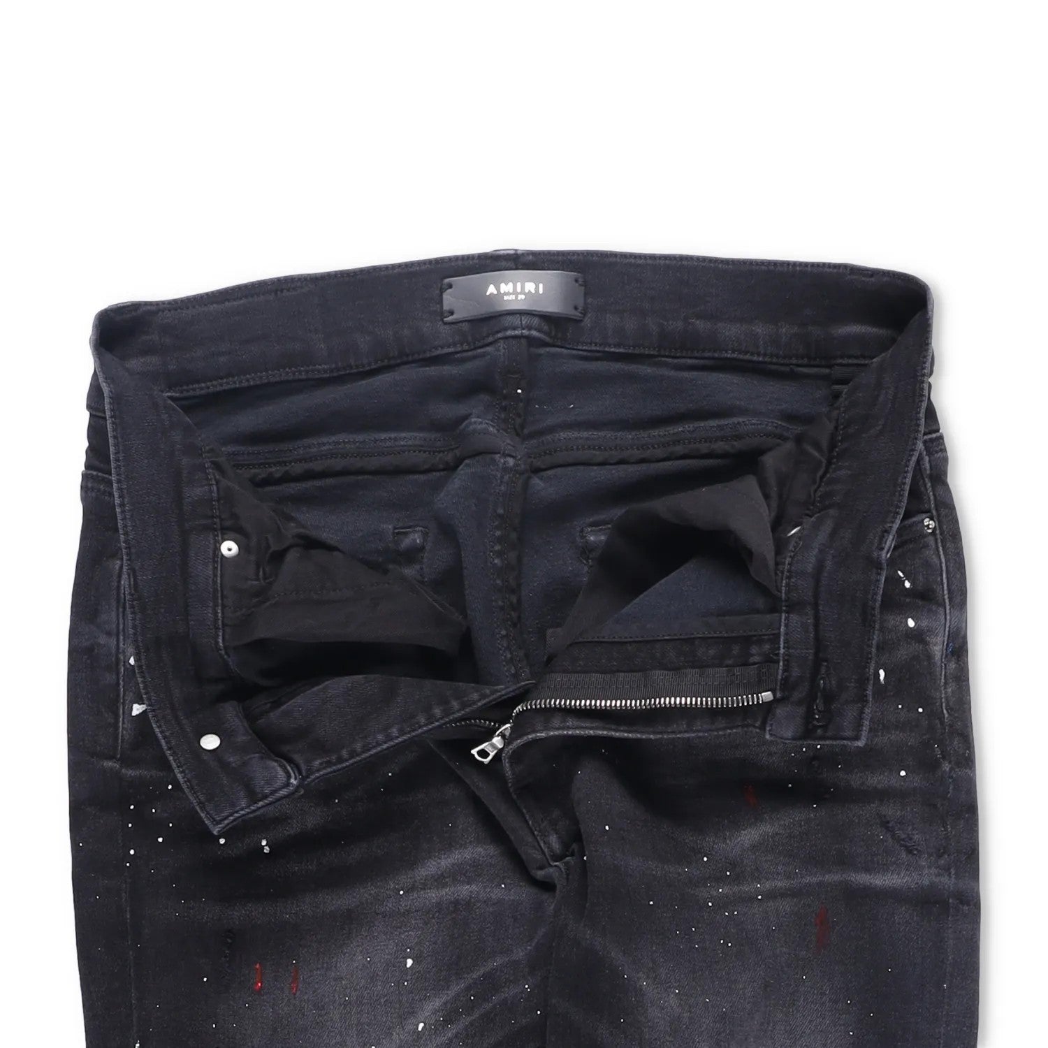 AMIRI Mens Skinny Jeans Cotton Blend Paint Splatter Distressed Black 31 RRP 745 — View 8