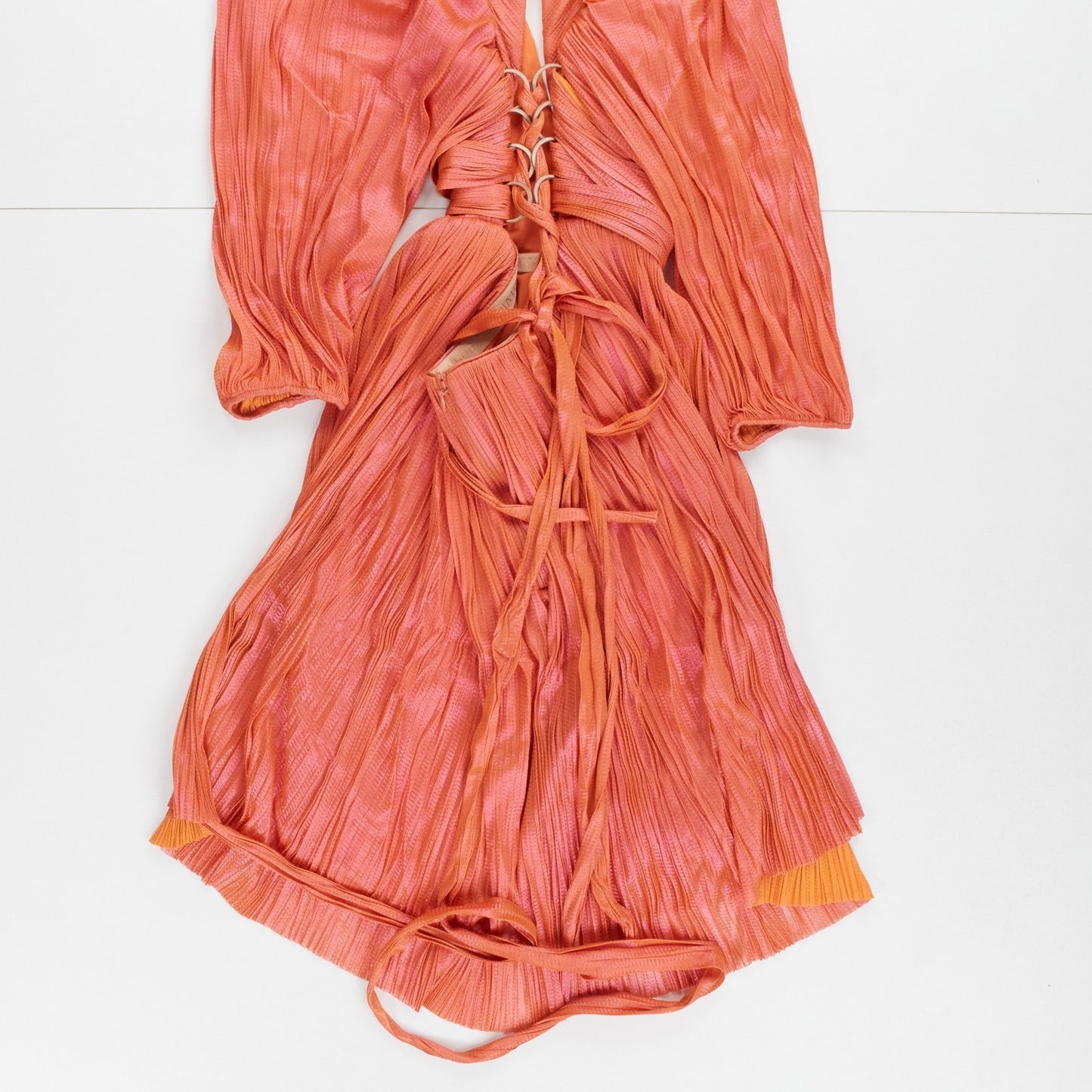 MARIA LUCIA HOHAN Sandra Mini Dress Orange Foiled Silk Size 34 RRP1850 — View 5
