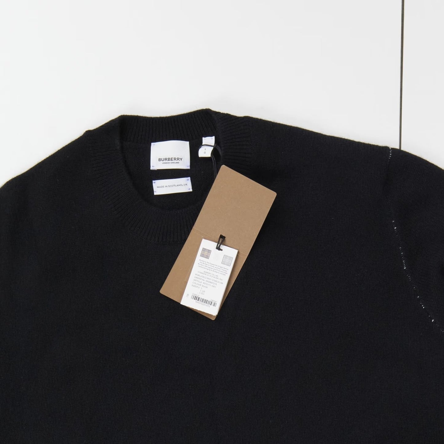 BURBERRY Womens Millfield Jumper EKD Black Crew Neck Pullover LS Size L RRP 950 — View 7