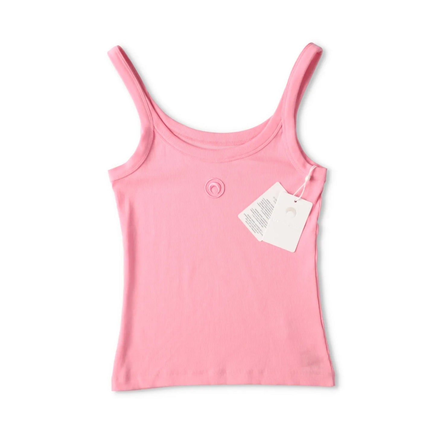 MARINE SERRE Womens Organic Cotton Rib 2X2 Tank Top Sleeveless Pink S RRP 130 — View 8
