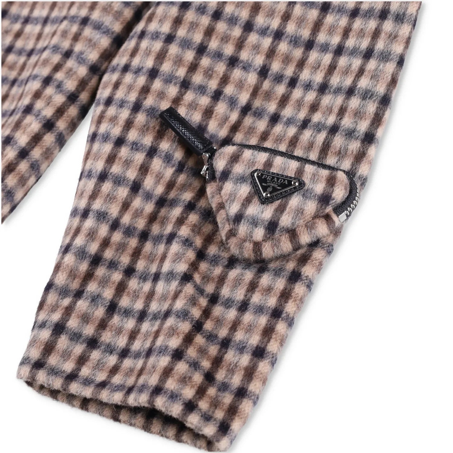PRADA Womens Blouse V-Neck Long Sleece Check Pattern Brown Size 44 RRP 2830 — View 7