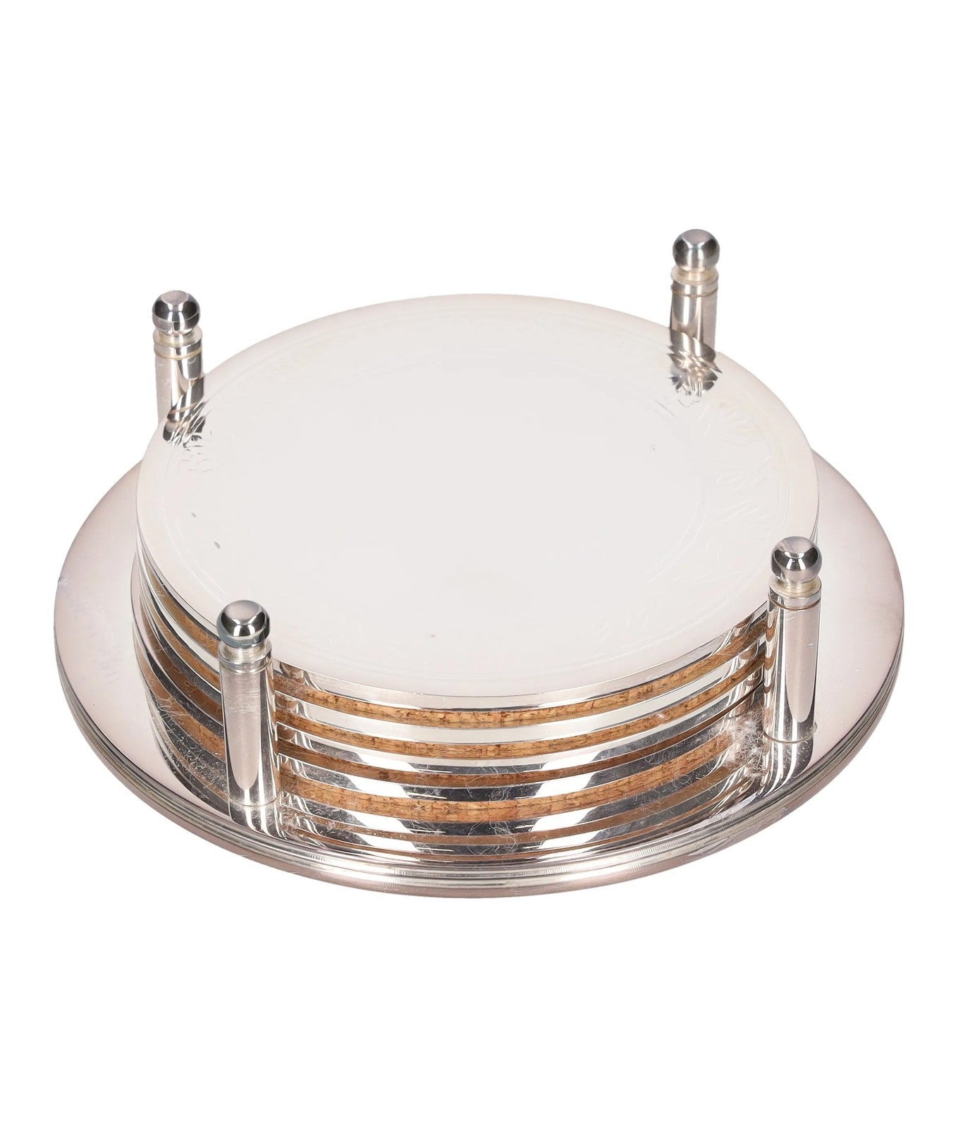 SOHO HOME Rochester Engraved Silver Coasters Set Of 4 Stainless Steel OS RRP 125 — View 6