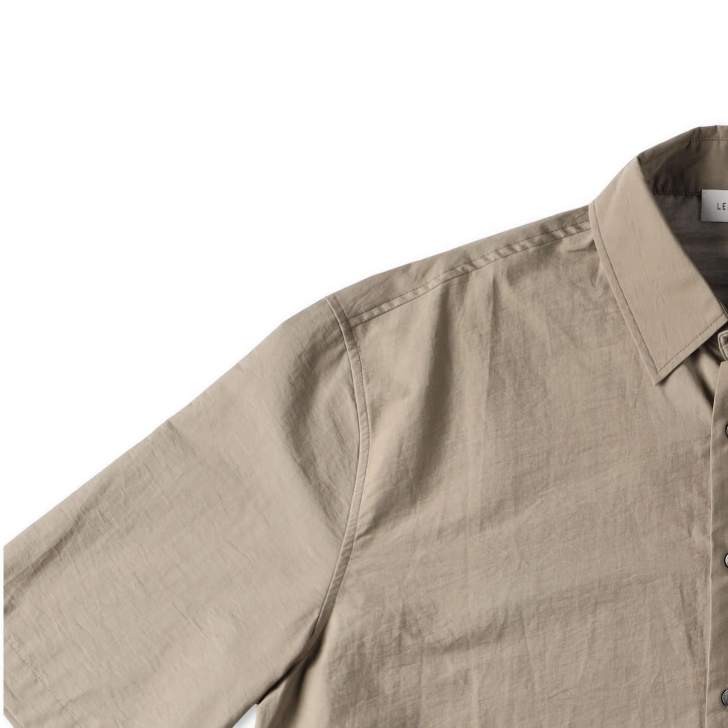 LEMAIRE Mens Double Pocket Short Sleeve Shirt Button-Up Collared Beige 50 RRP570 — View 4