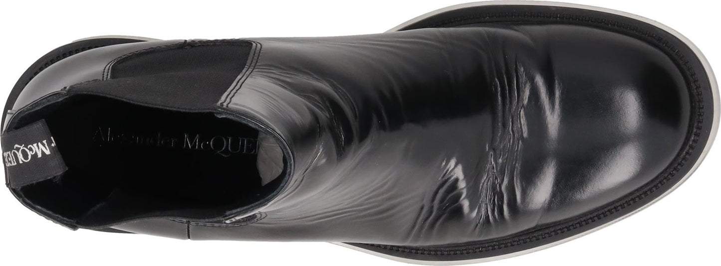ALEXANDER MCQUEEN Mens Chelsea Boot Transparent Sole Black Leather UK 7 RRP 900 — View 7