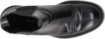 ALEXANDER MCQUEEN Mens Chelsea Boot Transparent Sole Black Leather UK 7 RRP 900 — View 7
