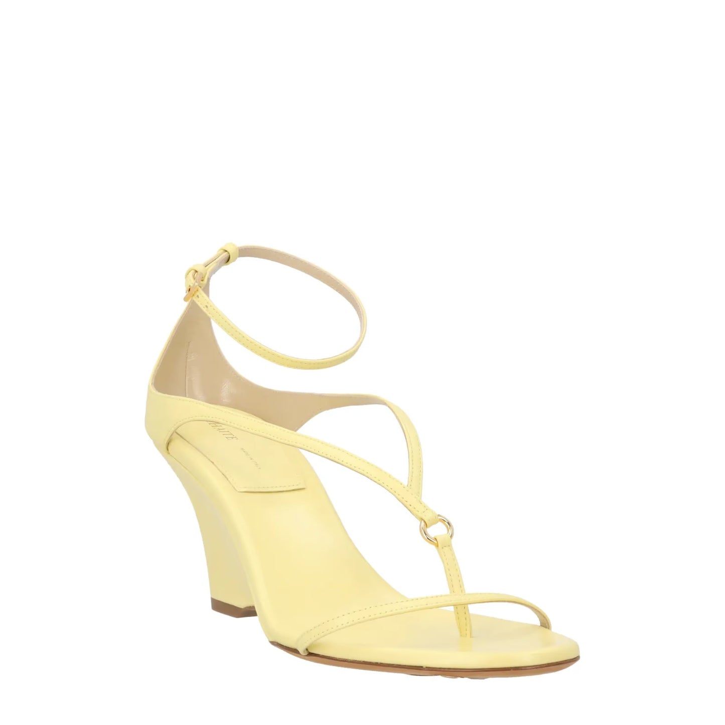 KHAITE Womens Marion Wegde Heel Sandal Leather Strappy Yellow UK 5 RRP 1020 — View 2