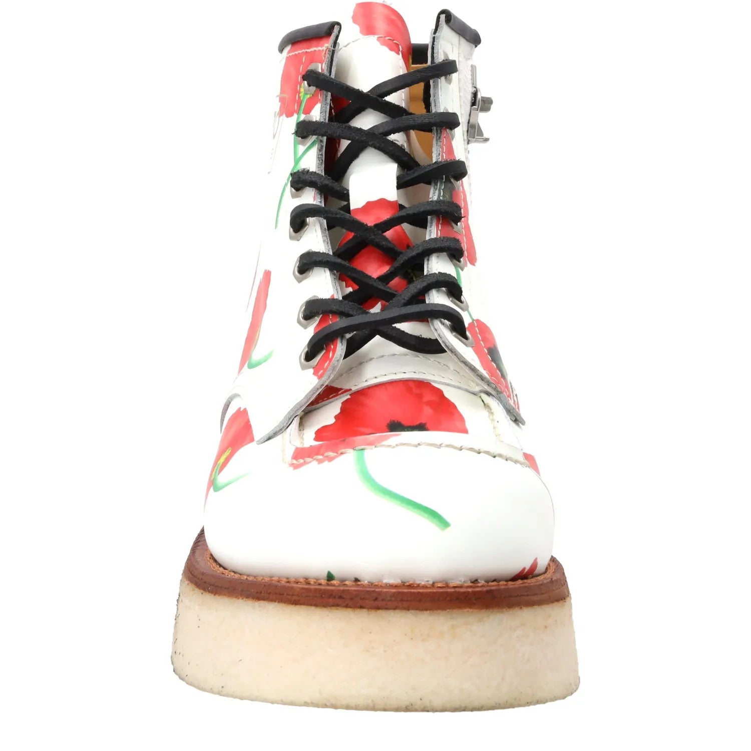 KENZO Womens Yama Lace Boots Leather Casual White Red Floral Size 39 RRP 735 — View 3