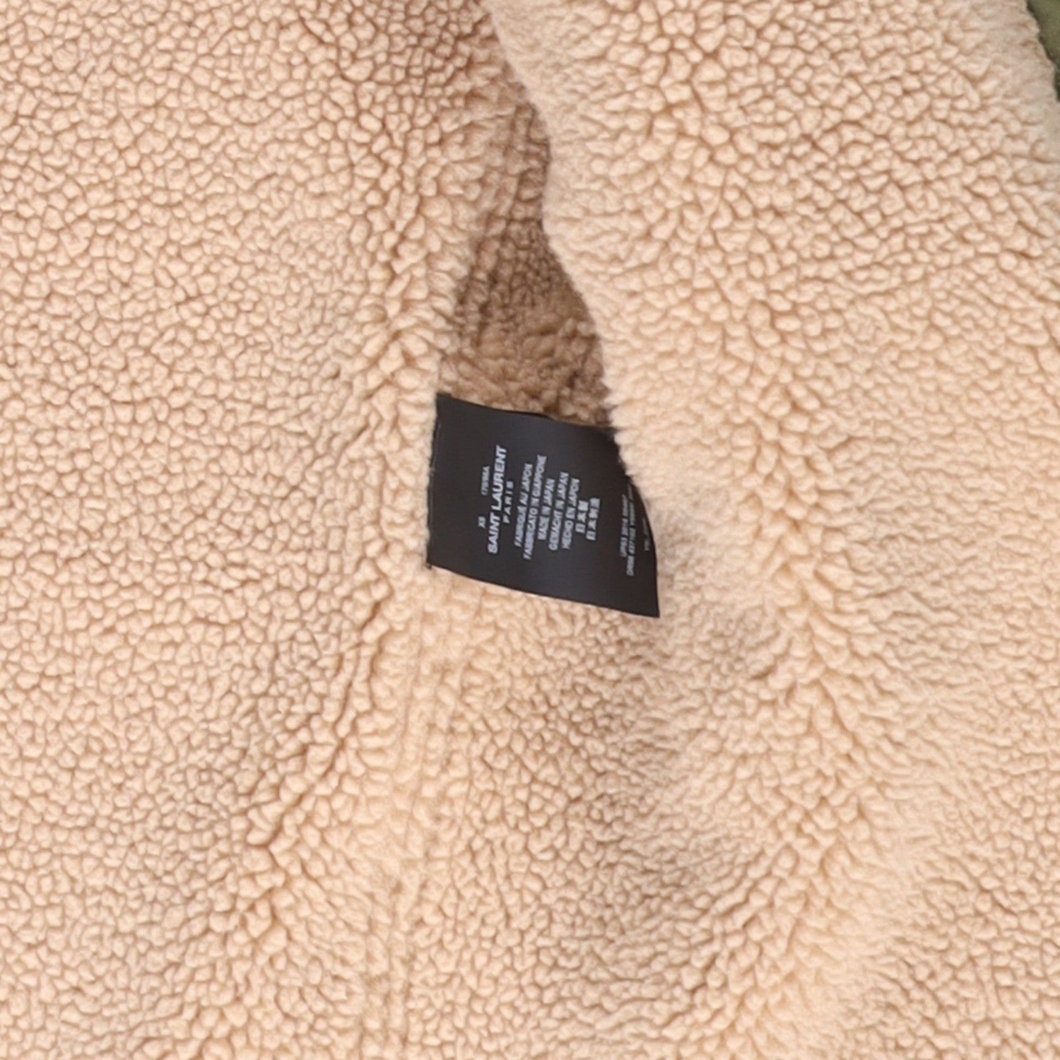 SAINT LAURENT Cotton Mens Parka Jacket Green Shearling Lining Size XS RRP3000 — View 8