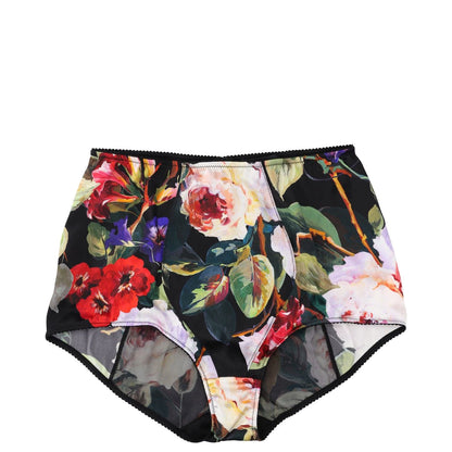 DOLCE&GABBANA Womens Brief High Waist Silk Floral Print Knickers Multi M RRP 301