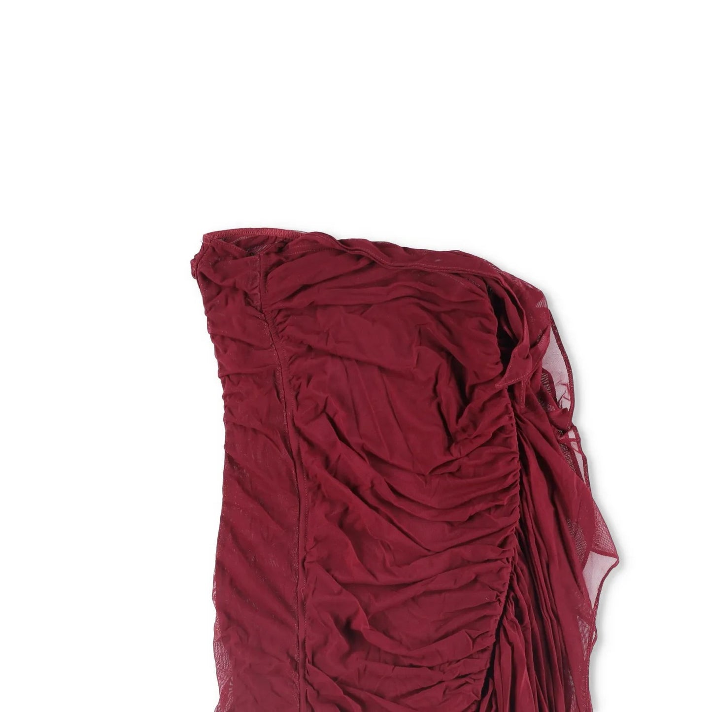 MUGLER Women Skirt Midi with Slit Asymmetric Red Ruched Knit Size 36 RRP 425 — View 2