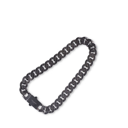SAINT LAURENT Silver Chunky Chain Necklace Curb Push Lock Size M RRP 545 — View 4