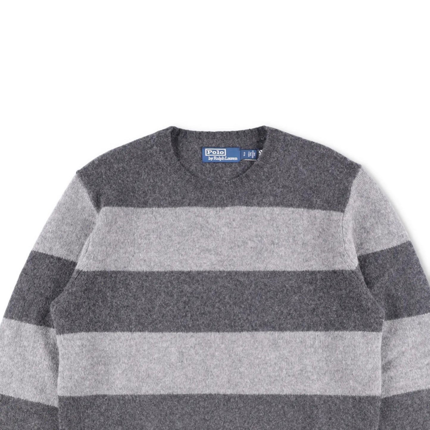 POLO RALPH LAUREN Mens Jumper Grey Knit Logo Striped Long Sleeve Size S RRP 395 — View 2