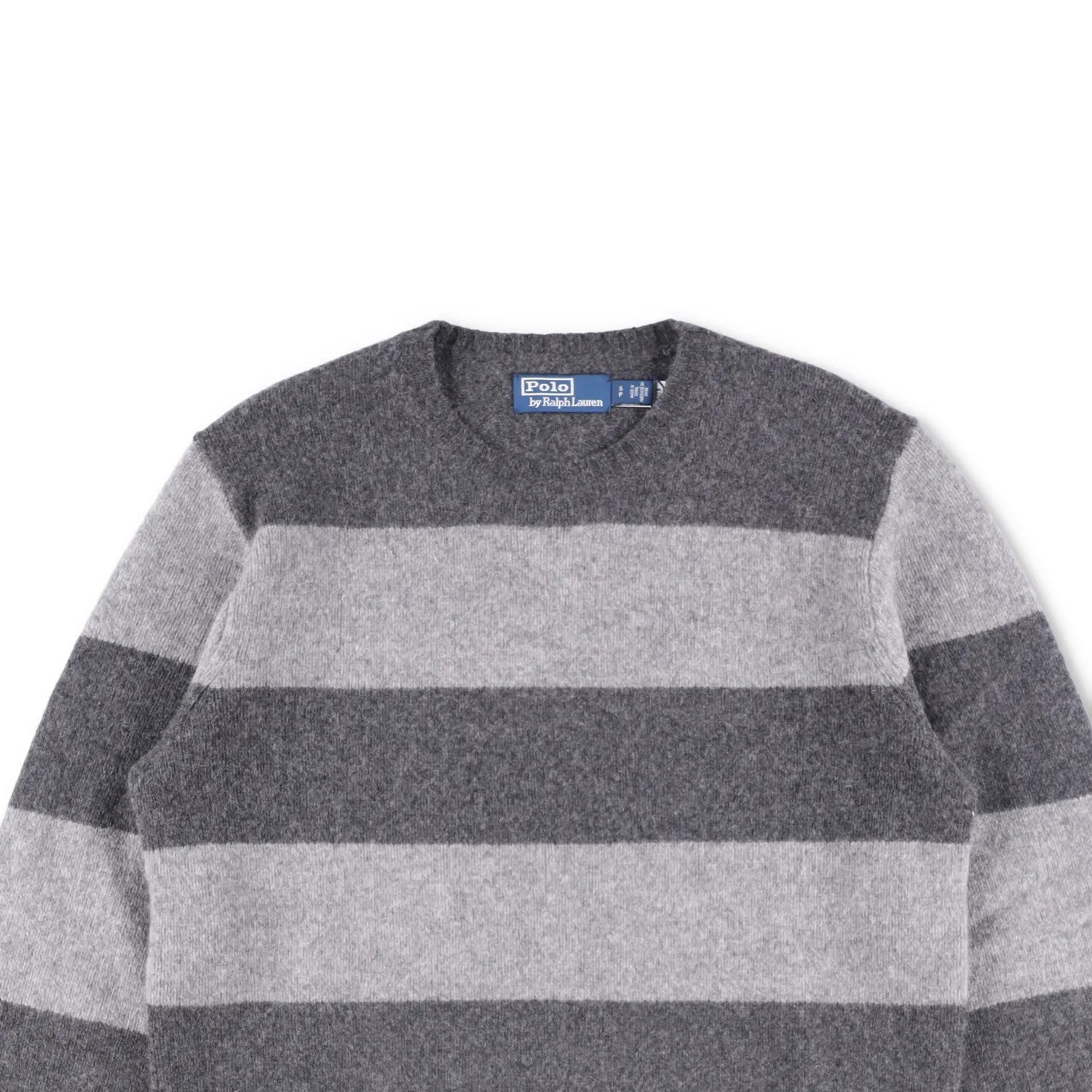 POLO RALPH LAUREN Mens Jumper Grey Knit Logo Striped Long Sleeve Size S RRP 395 — View 2