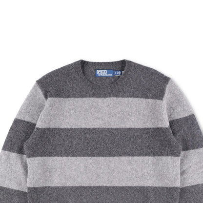 POLO RALPH LAUREN Mens Jumper Grey Knit Logo Striped Long Sleeve Size S RRP 395 — View 2