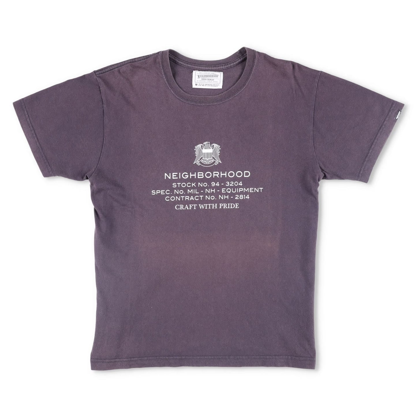 NEIGHBOURHOOD Mens T-Shirt Purple Cotton Crew Neck Short Sleeve Logo M RRP 90