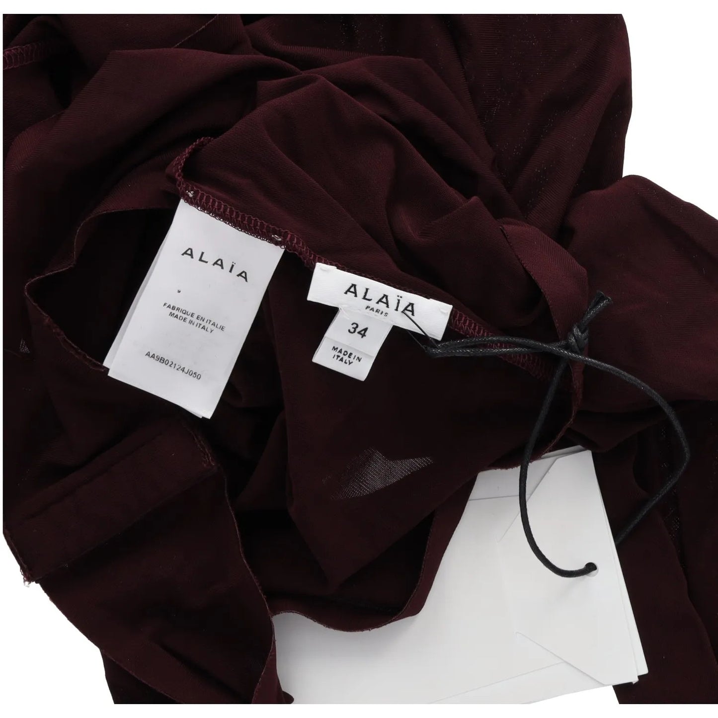 ALAIA Womens Allinone Bodysuit Long Sleeve Fitted Jersey Burgundy 34 RRP 790 — View 5