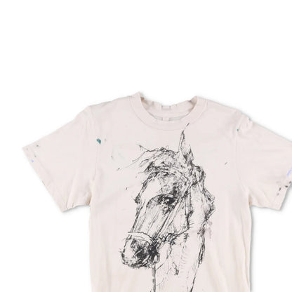 Raquel Allegra Mens T-Shirt Ivory Logo Animal Print Short Sleeve Crew 2 RRP 250 — View 2