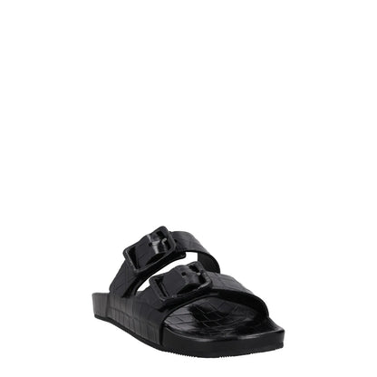 BALENCIAGA Womens Slider Sandals Buckle Comfort Black Leather UK 7 RRP 490 — View 2