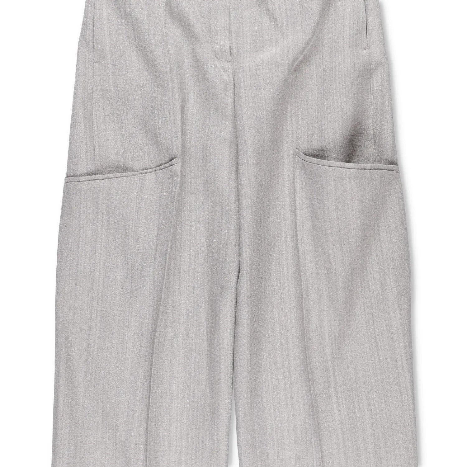 JACQUEMUS Womens Wide Leg Trousers Grey Silk Blend Pockets Size 40 RRP 300 — View 3