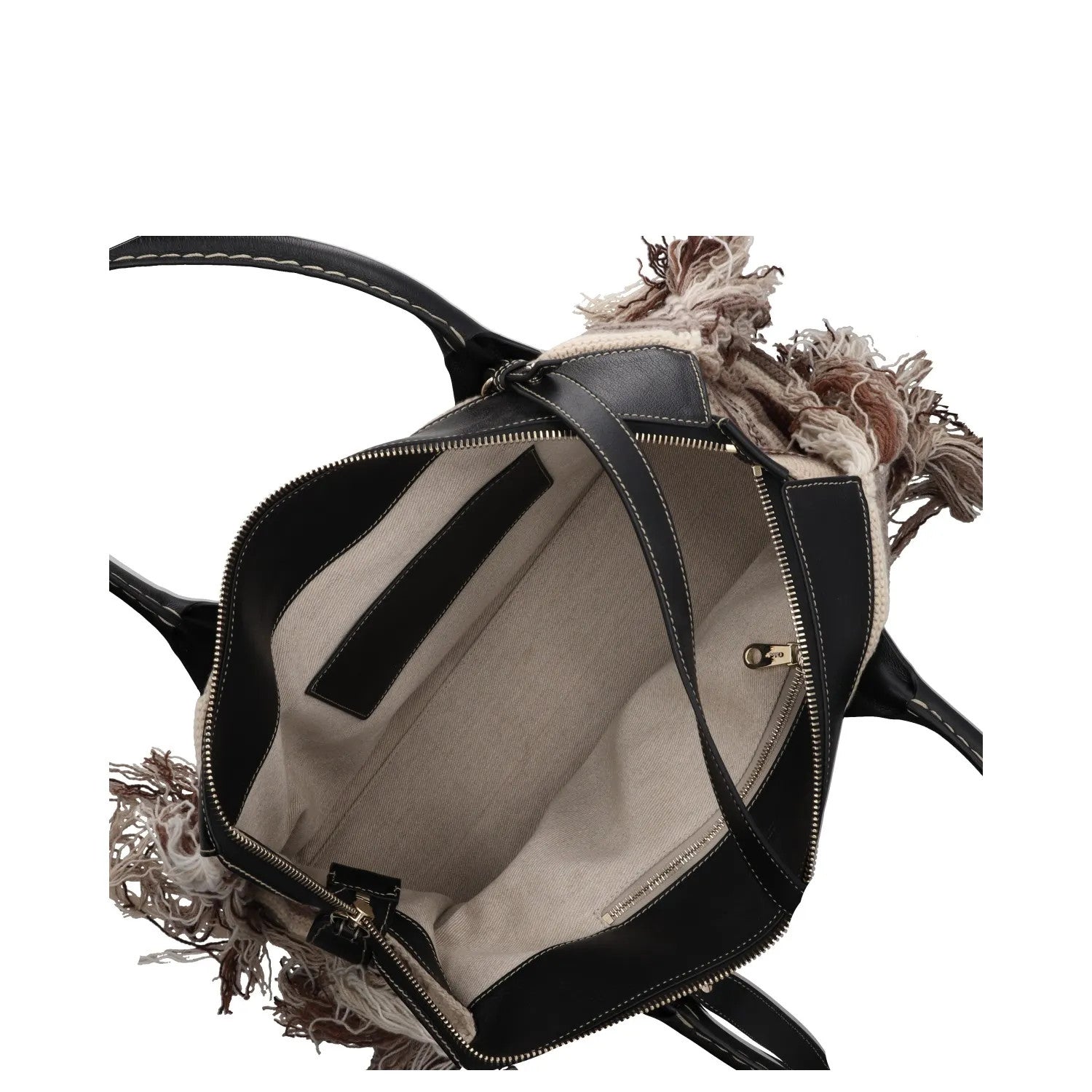 CHLOE Womens Satchel Top Handle Bag Beige Leather Fringe Buckle Size L RRP 1990 — View 7