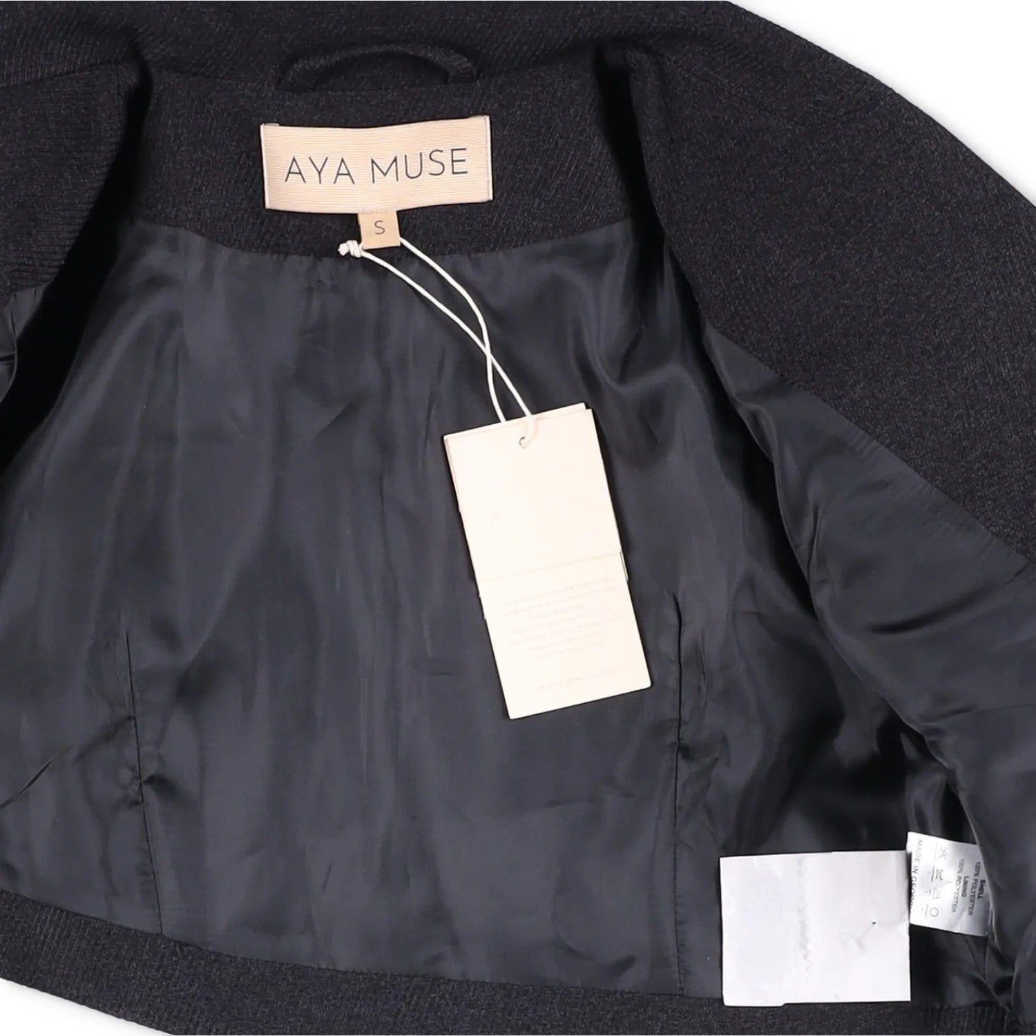 AYA MUSE Womens Black Cropped Blazer Jacket Button Accents Size S RRP 999 — View 7