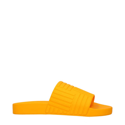 BOTTEGA VENETA Womens Slides Flat Rubber Geometric Print Orange UK 6 RRP 300