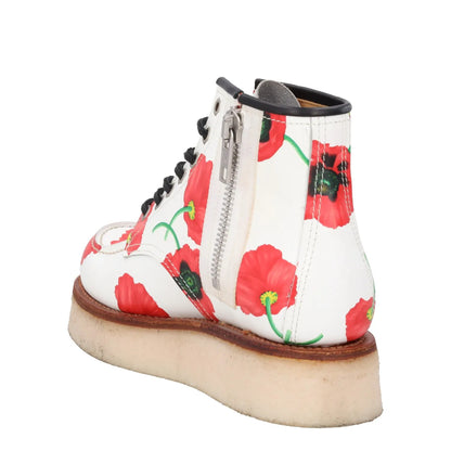 KENZO Womens Yama Lace Boots Leather Casual White Red Floral Size 36 RRP 735 — View 5