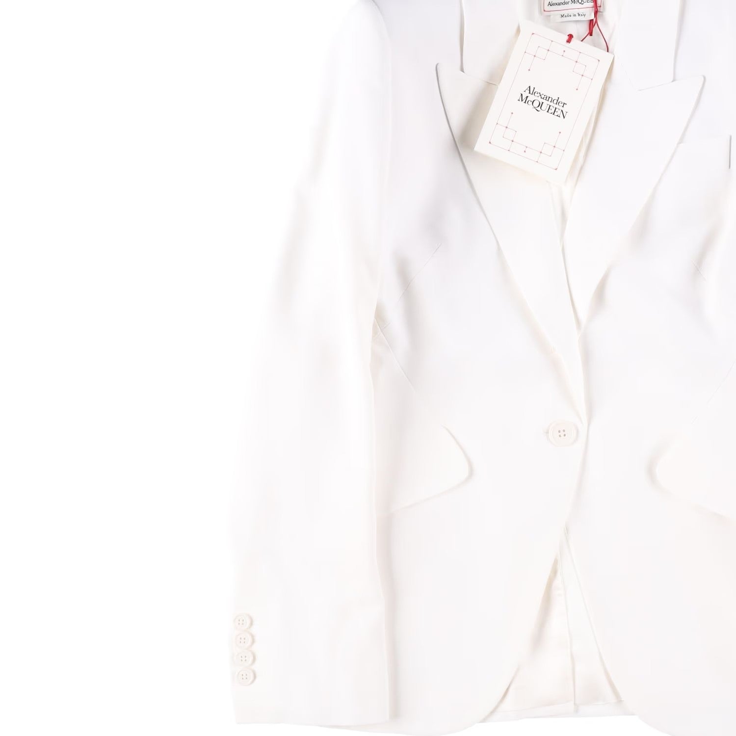 ALEXANDER MCQUEEN Womens Peak Shoulder One Button Jacket Ivory 42 RRP 1690 — View 4