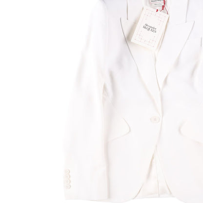 ALEXANDER MCQUEEN Womens Peak Shoulder One Button Jacket Ivory 42 RRP 1690 — View 4