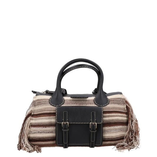 CHLOE Womens Satchel Top Handle Bag Beige Leather Fringe Buckle Size L RRP 1990