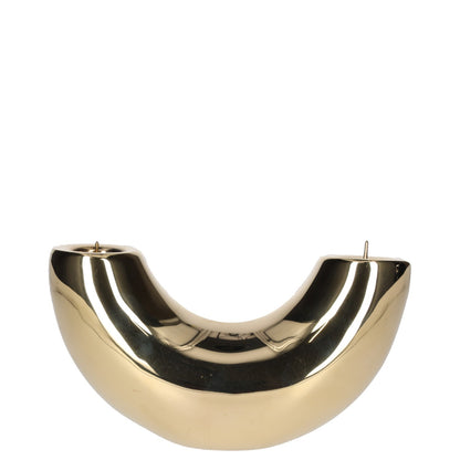 DINOSAUR DESIGNS Brass Horn Candlestick Metallic Glossy Finish Home Decor RRP32 — View 5