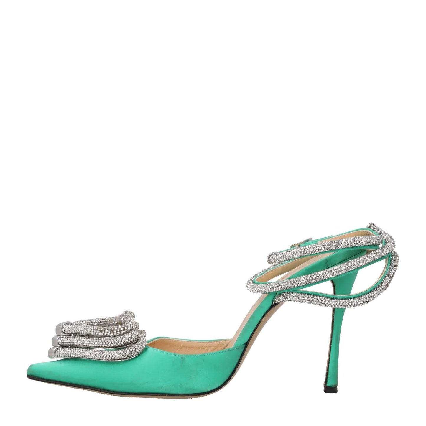 MACH & MACH Womens Pumps Point Toe Ankle Strap Green Leather High EU37.5 RRP790 — View 4