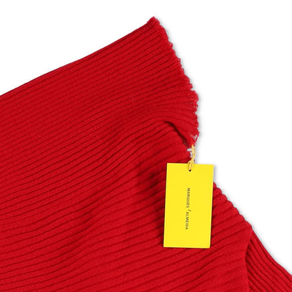 Marques'Almeida Womens Merino Wool Knitted Draped Jumper Red Asymmetric L RRP335 — View 6