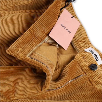 MIU MIU Men Velluto Coste Chino Trousers Yellow Corduroy Slash Pocket 50 RRP1220 — View 8