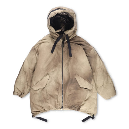 HOLDEN Mens Beige Hooded Puffer Jacket Nylon Polyamide Zip Closure S-M RRP 800