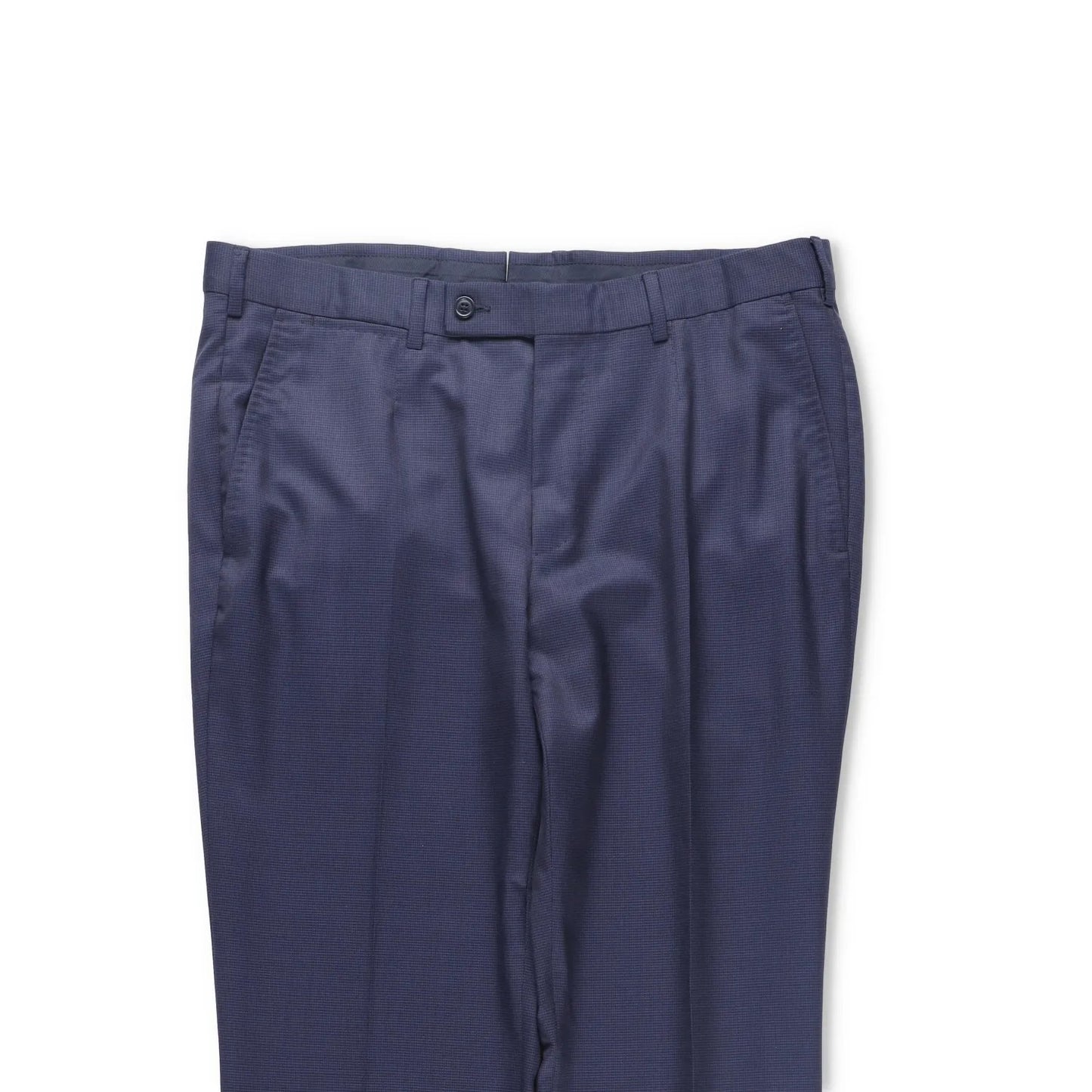 ERMENEGILDO ZEGNA Mens Trousers Wool Blend Blue Flat Front Size 52 R RRP 350 — View 2