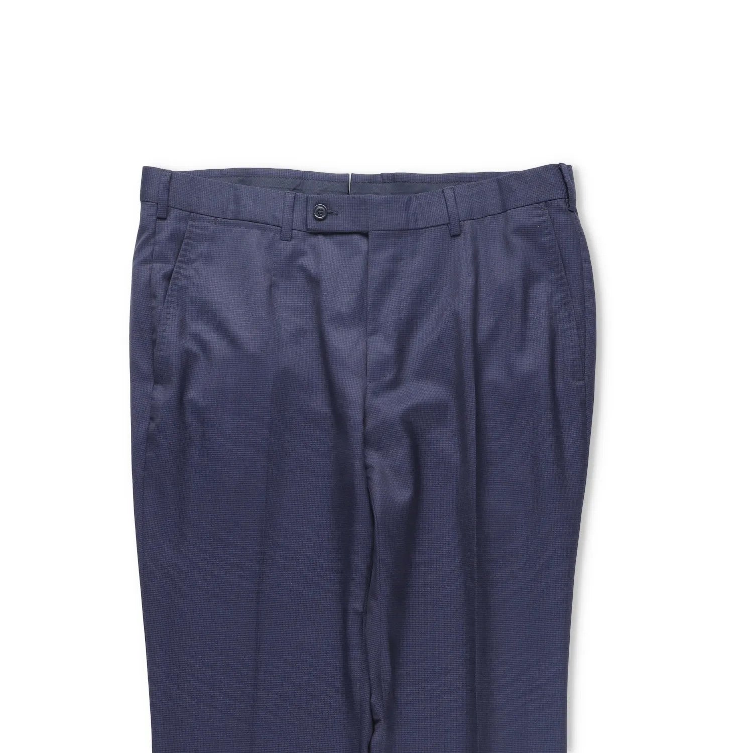 ERMENEGILDO ZEGNA Mens Trousers Wool Blend Blue Flat Front Size 52 R RRP 350 — View 2