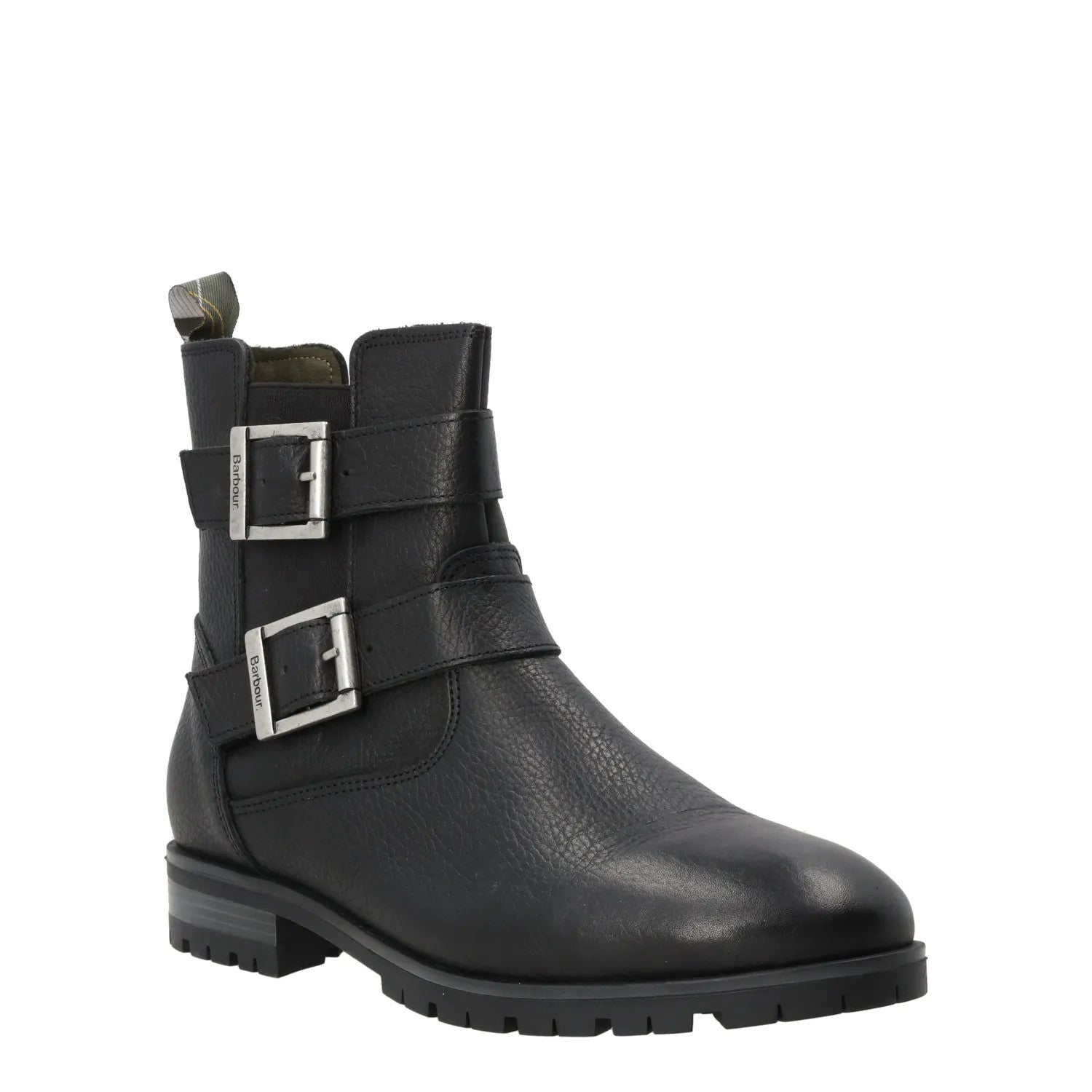 BARBOUR Womens Marina Ankle Boots Leather Black Two Silver Buckles UK 4 RRP 140 — View 2