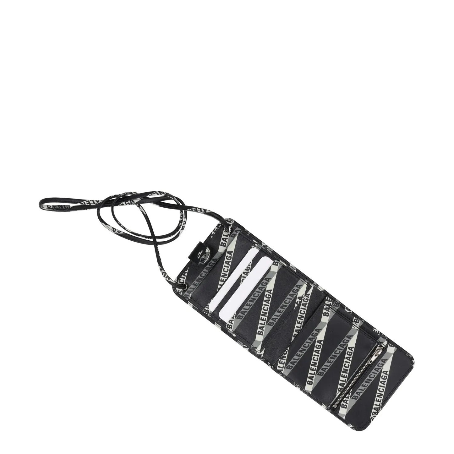 BALENCIAGA Womens Black Leather Crossbody Bag Logo Print Glossy Finish S RRP 525 — View 2