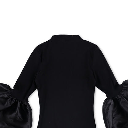 Marques'Almeida Womens Turtleneck Blouse Mikado Puff Longsleeve Black XS RRP 255 — View 2