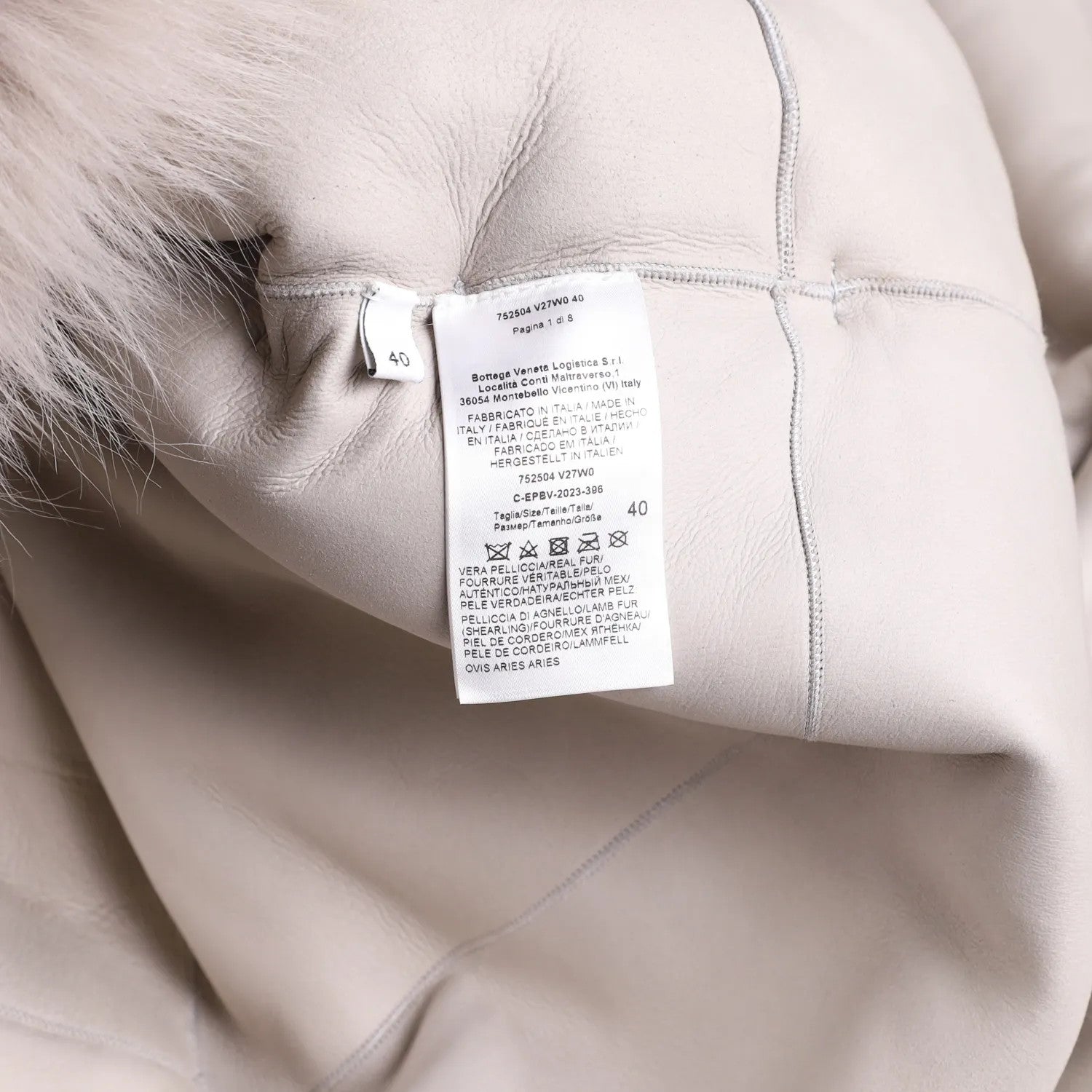 BOTTEGA VENETA Womens Overcoat Fur Oversized Big Belt Detail Grey 40 RRP 9010 — View 11