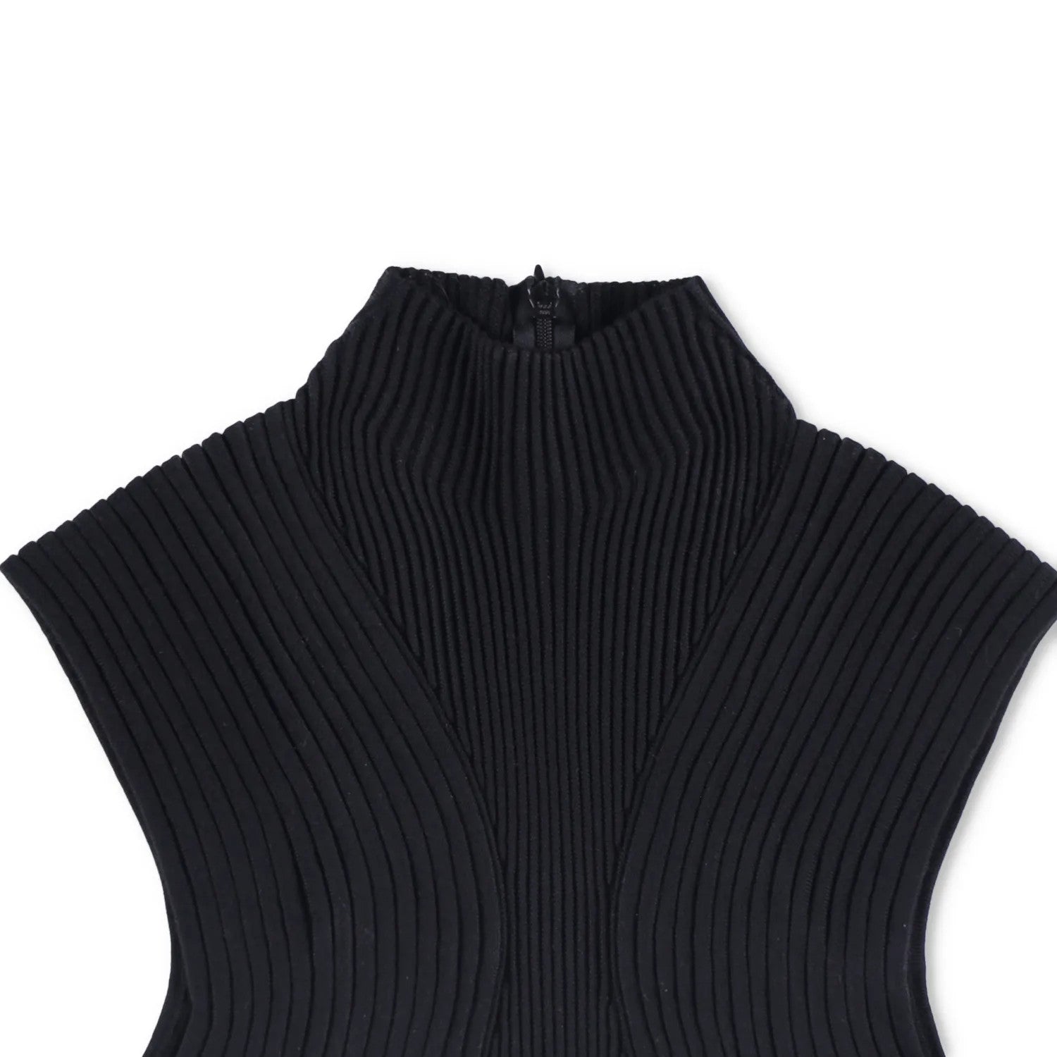CHLOE Womens Tank Top Cropped High Neck Sleeveless Basic Black Size M RRP 600 — View 2