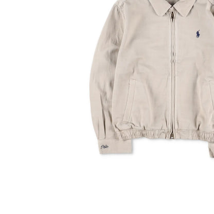 POLO Mens Jacket Cotton Blend Windbreaker Beige Collared Logo Size S RRP 275 — View 3