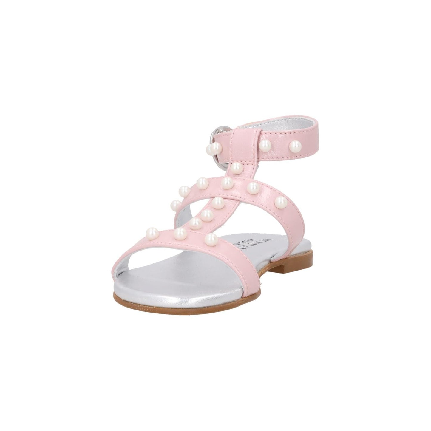 MONNA LISA Kids Sandals Pink Sandalo Con Perle Laminat Leather 28 RRP 205 — View 3