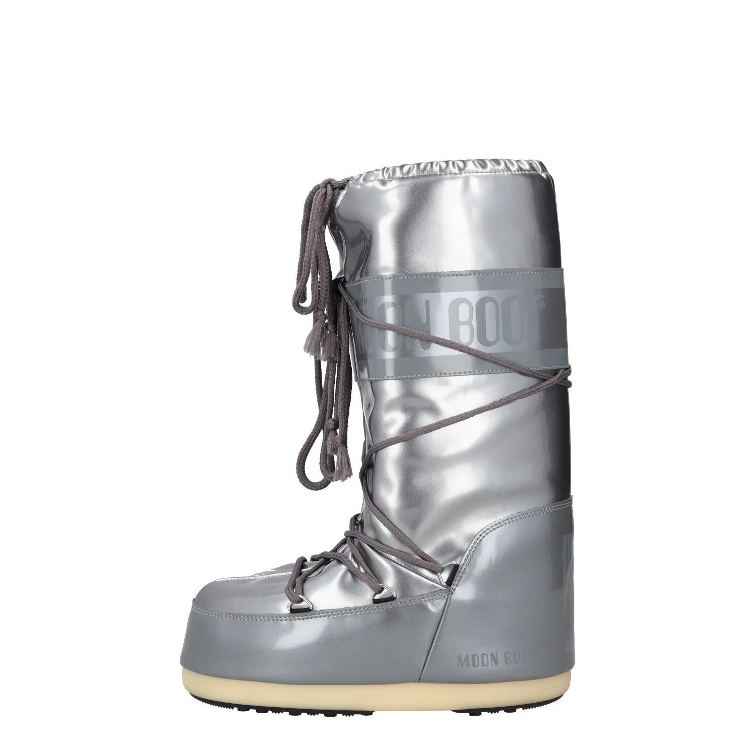 MOONBOOT Womens Knee High Snow Boots Silver Synthetic Lace Up UK 2.5-5 RRP 150 — View 4