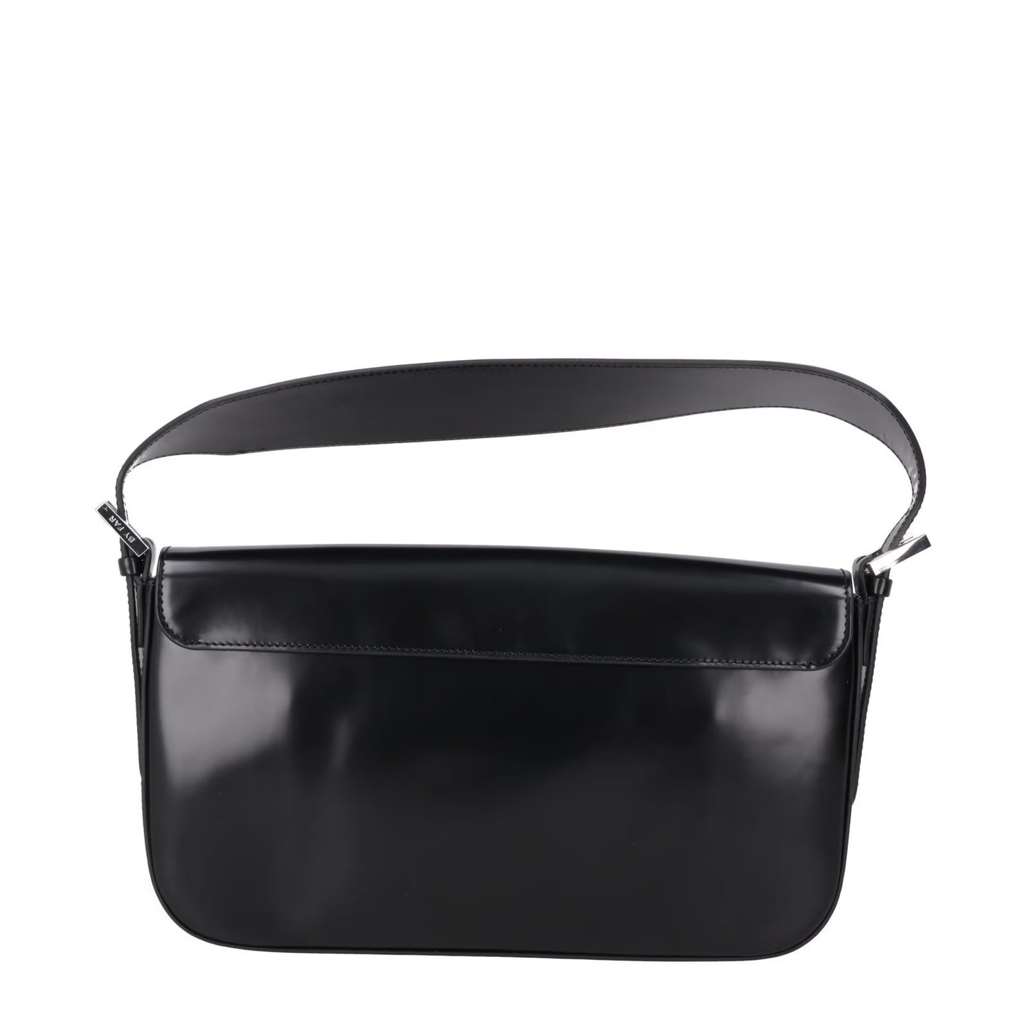BY FAR Womens Manu Shoulder Bag Semi Patent Leather Black Silver OS RRP 410 — View 4