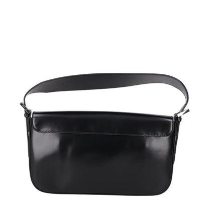 BY FAR Womens Manu Shoulder Bag Semi Patent Leather Black Silver OS RRP 410 — View 4